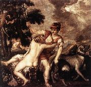 TIZIANO Vecellio Venus and Adonis  R painting